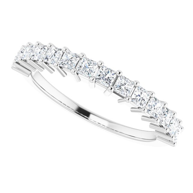 0.84 ct. Shared Prong Princess Cut Diamond Wedding Band-VIRABYANI